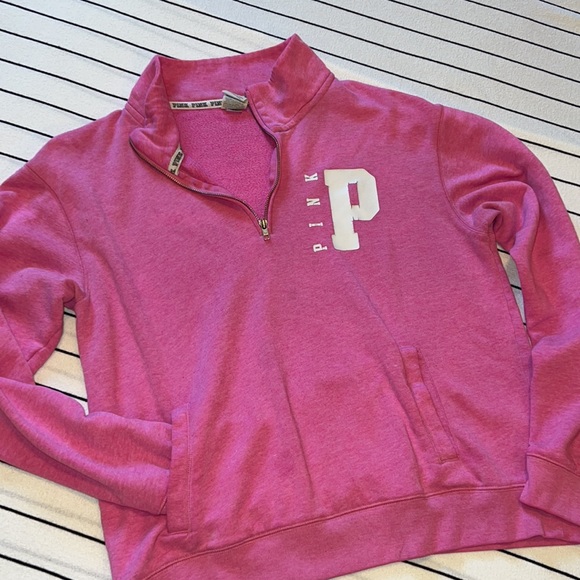 PINK Victoria's Secret Tops - PINK Victoria’s Secret 1/4 Zip Sweatshirt. Size Large.